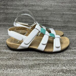 Vionic Amber White Strappy Sandals Women’s Size 10 B Turquoise Bead Arch Support